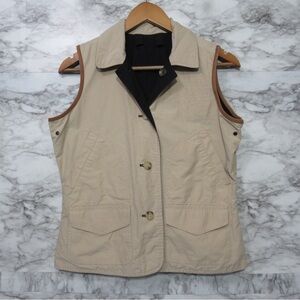 Lauren by Ralph Lauren Reversible Vest Size Petite Medium Khaki and Black
